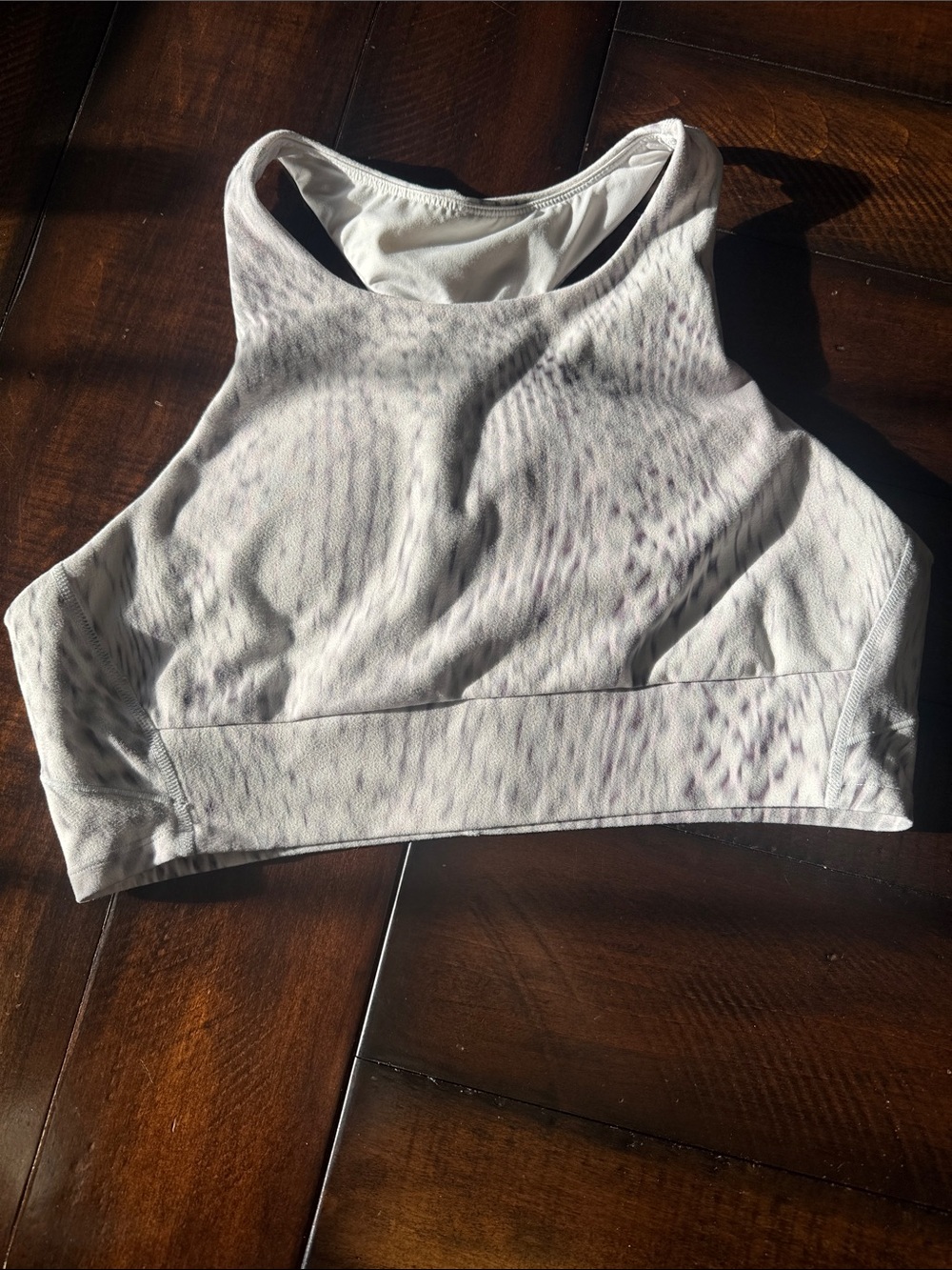 Zella High-Neck Abstract Knit Racerback Sports Bra Size L